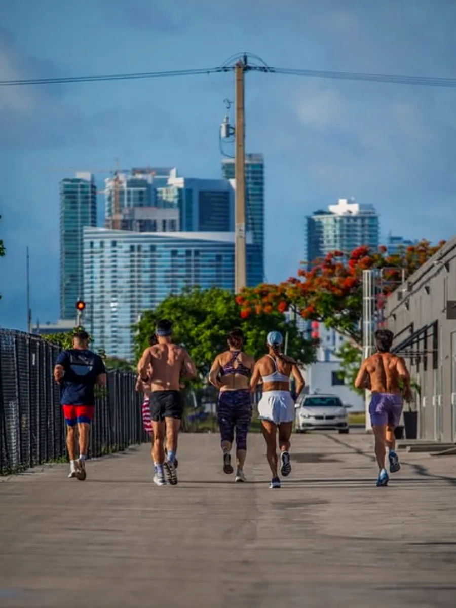 The CrossFit Wynwood crew on a run through the Little River warehouse district — community, made in Little River